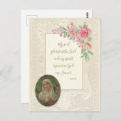 Religieuze scripts Verse Virgin Mary Floral Briefkaart (Voorkant / Achterkant)