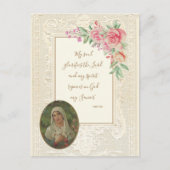 Religieuze scripts Verse Virgin Mary Floral Briefkaart (Voorkant)