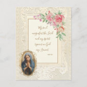 Religieuze scripts Verse Virgin Mary Floral Briefkaart (Voorkant)