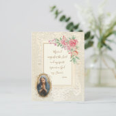 Religieuze scripts Verse Virgin Mary Floral Briefkaart (Staand voorkant)