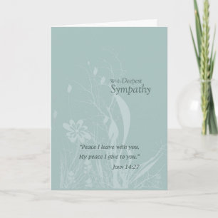 Religieuze Seafoam Blauwgroen Organische Bloem Sym Kaart