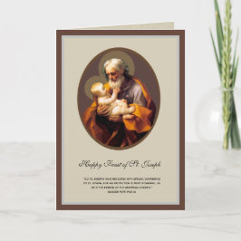Religieuze Sint-Jozef Feest Katholieke Gebedskaart Kaart