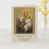 Religieuze Sint-Jozef Feest Katholieke Gebedskaart Kaart (Gele Bloem)