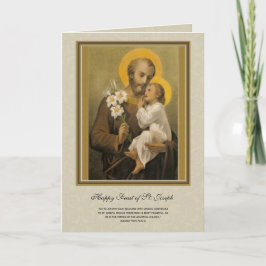 Religieuze Sint-Jozef Feest Katholieke Gebedskaart Kaart