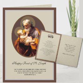 Religieuze Sint-Jozef Feest Katholieke Gebedskaart Kaart