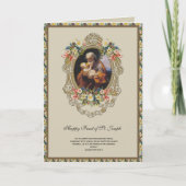 Religieuze Sint-Jozef Feest Katholieke Gebedskaart Kaart (Voorkant)