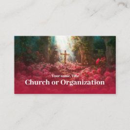 Religieuze Sint Kruis in het bos roze roze rozen t Visitekaartje