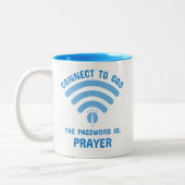 Religieuze sociale media grappig tweekleurige koffiemok (Links)