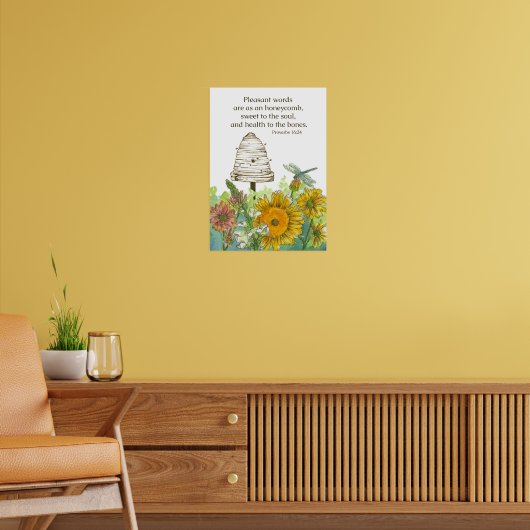 Religieuze Spreuken Schrift Herfst Bloemen Poster (Woonkamer 2)