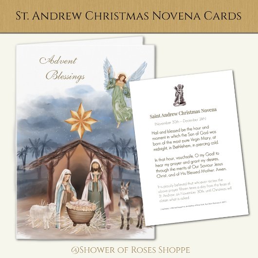 Religieuze St. Andrew Kerstmis Novena Prayer Feestdagen Kaart