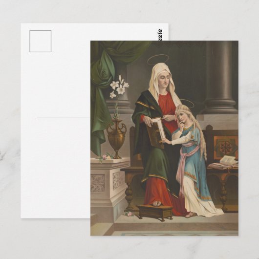Religieuze St. Anne Blessed Maagd Mary  Briefkaart (Voorkant / Achterkant)
