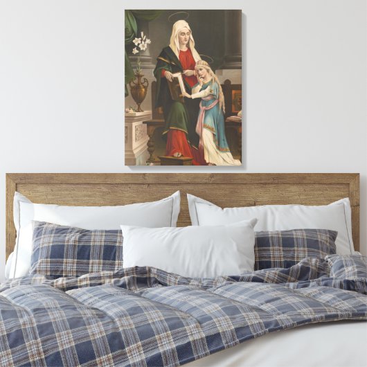 Religieuze St. Anne Blessed Maagd Mary Canvas Afdruk (Insitu (Slaapkamer))