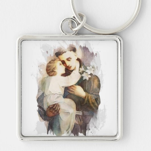Religieuze St. Anthony Baby Jesus  Sleutelhanger (Voorkant)