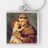 Religieuze St. Anthony Baby Jesus  Sleutelhanger (Voorkant)
