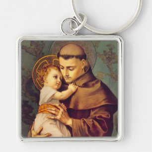 Religieuze St. Anthony Baby Jesus Sleutelhanger