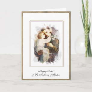 Religieuze St. Anthony van het Kind van Padua Jezu Kaart