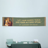 Religieuze St. Anthony van Padua Baby Jesus Quote  Spandoek (Beurs)