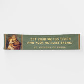 Religieuze St. Anthony van Padua Baby Jesus Quote  Spandoek (Horizontaal)