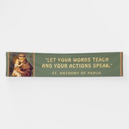 Religieuze St. Anthony van Padua Baby Jesus Quote  Spandoek