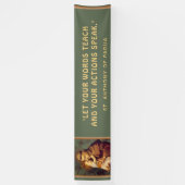 Religieuze St. Anthony van Padua Baby Jesus Quote  Spandoek (Verticaal)