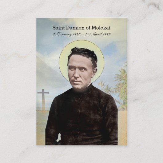 Religieuze St Damien van Molokai Hawaii Priest Visitekaartje (Voorkant)
