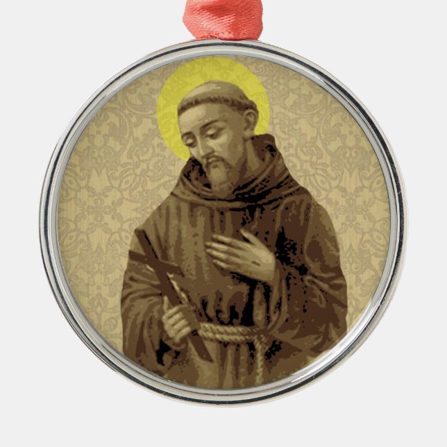 Religieuze St. Francis van het katholieke Kruis va Metalen Ornament (Voorkant)