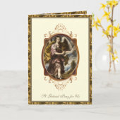 Religieuze St. Gabriel Archangel Katholieke Prayer Kaart (Gele Bloem)