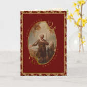 Religieuze St. Isidore Farmer Laborer Prayer Kaart (Gele Bloem)