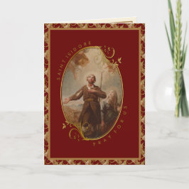 Religieuze St. Isidore Farmer Laborer Prayer Kaart
