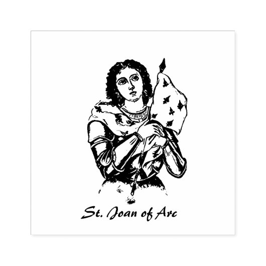 Religieuze St. Jeanne van de Arc Katholieke Sint Rubberstempel (Afrduk)