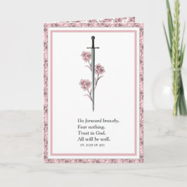 Religieuze St. Joan van Arc Quote Katholieke Saint Kaart