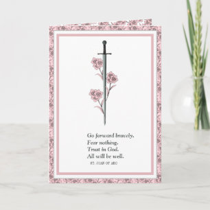 Religieuze St. Joan van Arc Quote Katholieke Saint Kaart