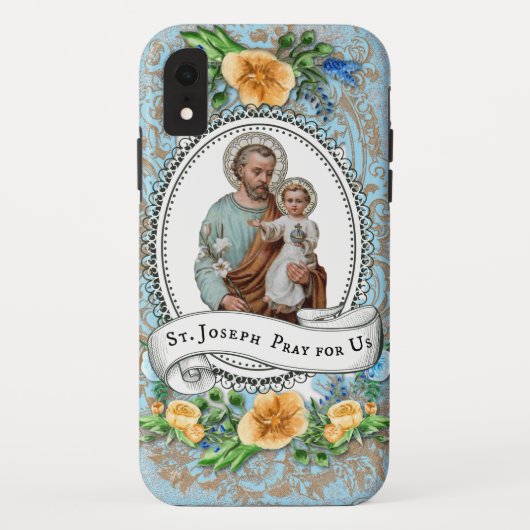 Religieuze St. Joseph Baby Jesus Floral Case-Mate iPhone Case (Achterkant)