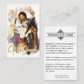 Religieuze St. Joseph Jesus Prayer Memorare Visitekaartje (Voorkant / Achterkant)