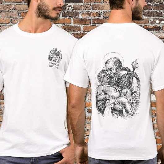 Religieuze St. Jozef heeft mijn rug Jezus T-shirt