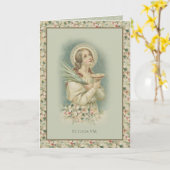 Religieuze St. Lucy katholieke gebeden Sint-Eyes Kaart (Gele Bloem)