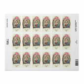 Religieuze St. Lucy Lucia  roze rozenlabel Etiket (Full Sheet)