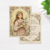Religieuze St. Maria Goretti Gebedsbloem Visitekaartje (Bureau)