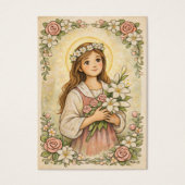 Religieuze St. Maria Goretti Gebedsbloem Visitekaartje (Voorkant)