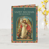 Religieuze St. Michael Archangel Prayer Katholieke Kaart (Gele Bloem)