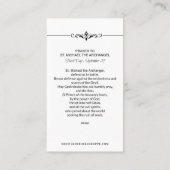 Religieuze St. Michael Archangel Prayer Place Card Plaatskaartje (Achterkant)