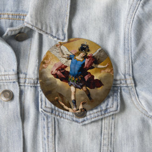 Religieuze St. Michael the Archangel Ronde Button 4,0 Cm