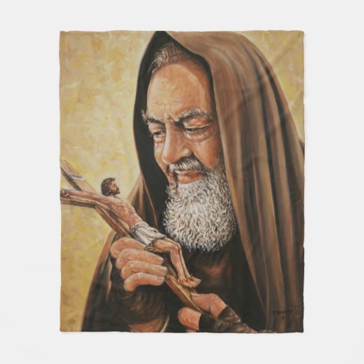 Religieuze St. Padre Pio katholieke priester Fleece Deken (Voorkant)