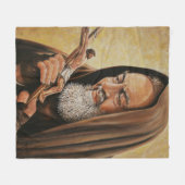 Religieuze St. Padre Pio katholieke priester Fleece Deken (Voorkant (Horizontaal))