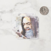 Religieuze St. Padre Pio katholieke prijsopgave Notitiekaartje (Voorkant / Achterkant in situ)