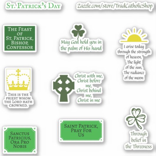 Religieuze St. Patrick' Day Trad katholieke Planne Sticker (Voorkant)