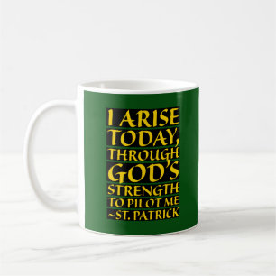 Religieuze St. Patrick Prayer Green en Gold Koffiemok
