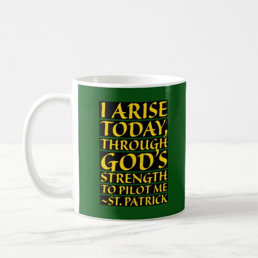 Religieuze St. Patrick Prayer Green en Gold Koffiemok (Links)