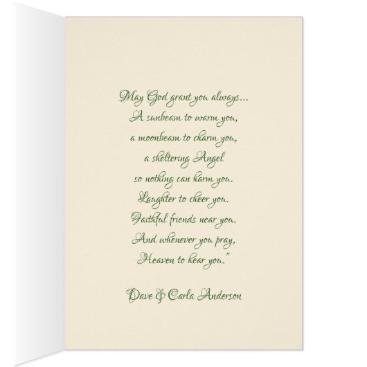  religieuze St. Patrick Shamrock Prayer (Binnen (Rechts))