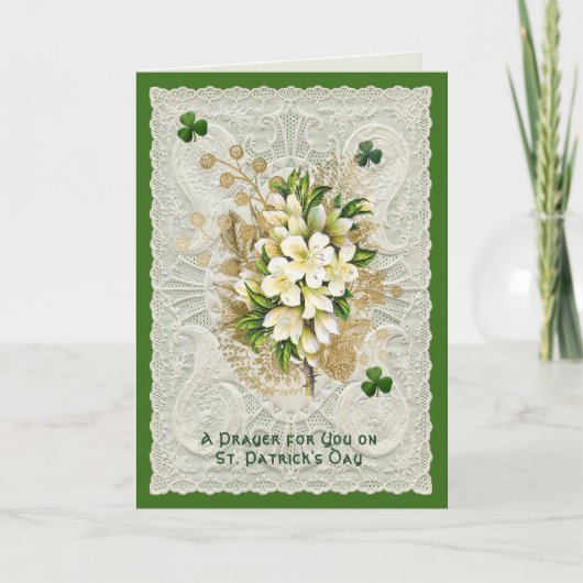 Religieuze St. Patrick's Day Gebed Shamrocks Feestdagen Kaart (Voorkant)